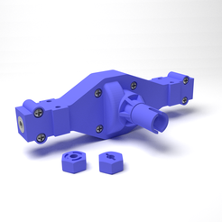 4.png Archivo STL Eje trasero para camión 1/14 rc・Design para impresora 3D para descargar
