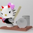 untitled.149.jpg Bad Hello Kitty hitting garbage cans 3D print model
