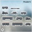 3.jpg Modern Material Transport Wagon Set and Wagons with Tanks (1) - Modern WW2 WW1 World War Diaroma Wargaming RPG Mini Hobby