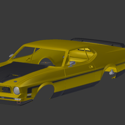 71 mustang.png ford mustang 1971 body shell for 1:10 rc car stl for 3d printing