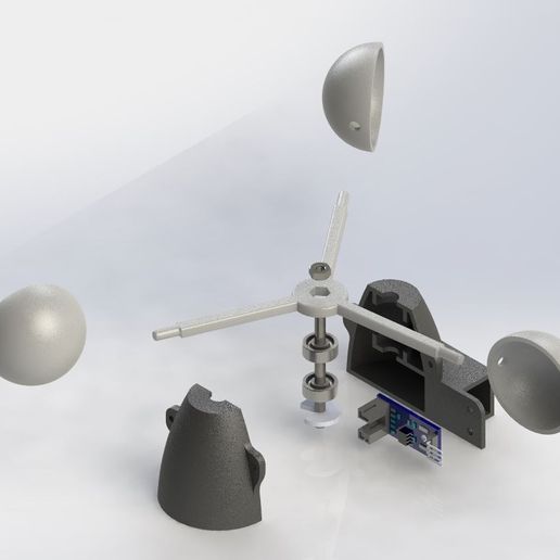 🌬️ Electronic Anemometer for arduino and raspberry pi・ STL File for ・Cults