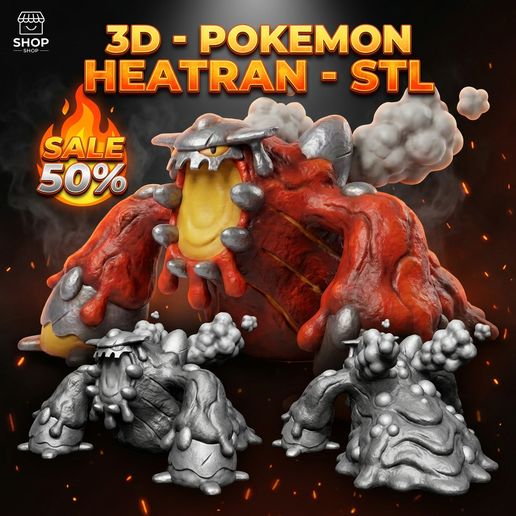Heatran 3D Printable STL File Resin Figure