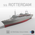 rotterdam.png SS Rotterdam V Holland America Line ocean liner print ready full hull and waterline models