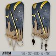 3-Magical-Key-Holders-1-2.jpg Set of 3 Harry Potter and the Golden Snitch, Elder Wand, Key Holder SVG Laser Cut Files