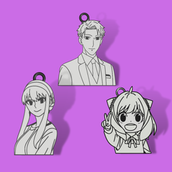 Diseño-sin-título-21.png STL file pack spy family keychain / earring・3D print model to download