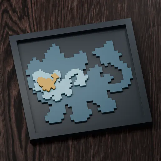 Luxray Line - Pokemon Silhouette Frame | Box sprite | STL