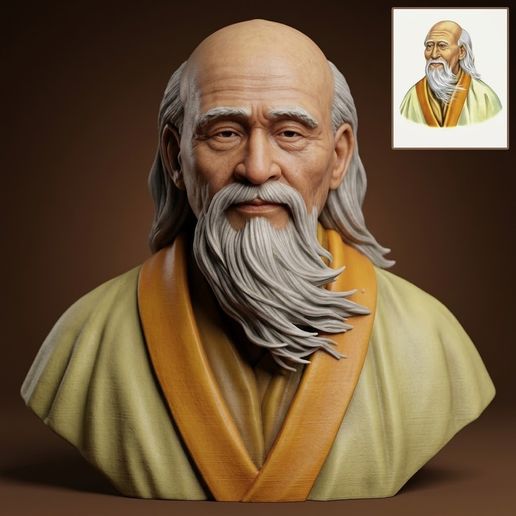 Laozi Taoist Philosopher Bust