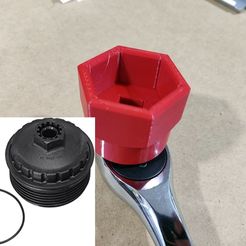a.jpg STL file 36mm Oil filter removal socket for socket / open wrench・3D print model to download