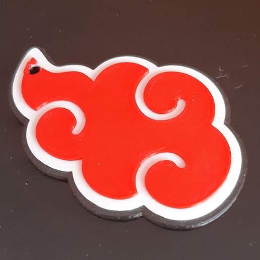 Akatsuki Cloud - Naruto - key ring and earrings 3D model