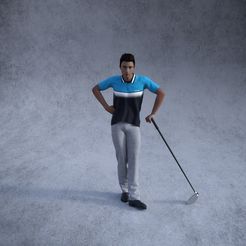 gwait.jpg Free 3MF file Golfer waiting・3D printable model to download