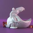 render_4.png Файл STL Скульптура динозавра Настольный органайзер для ключей в прихожей・Дизайн 3D принтера для загрузки