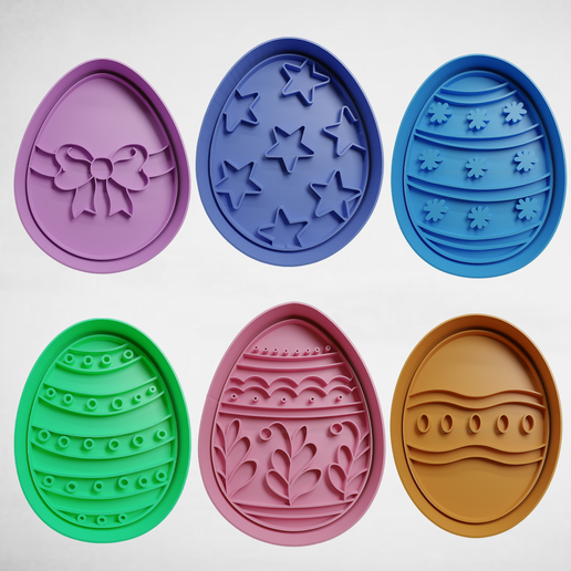 set of easter eggs x6 3D model