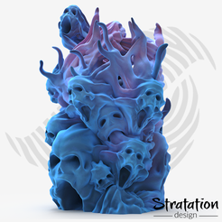 Sd_RPG_DamnedSoulsDiceTower01.png STL file Damned Souls Dice Tower・3D printer design to download