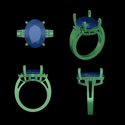 3.png STL file collor stone Ring・3D printer design to download