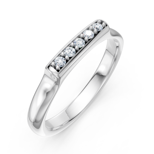 14k Gold - Five-Stone Bar Ring - Ready for printable - 3D Model free 3D print model