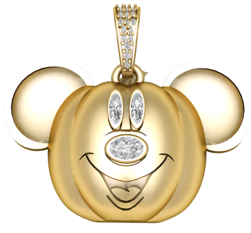 Cute Gold Mouse Pendant Design