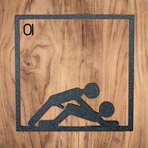 01 Kamasutra - Wall art - 2D - Wall decoration STL File for 3D printing  and CNC machining - Laser cuttingCults