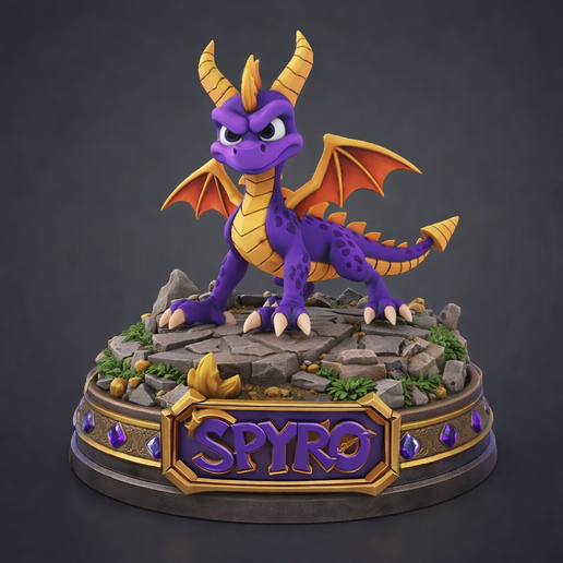 Spyro the Dragon - 3D Figure + Diorama Stand