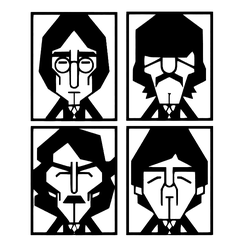 beatles.png Fichier STL gratuit Beatles_Fun Art・Plan à télécharger et à imprimer en 3D, oasisk