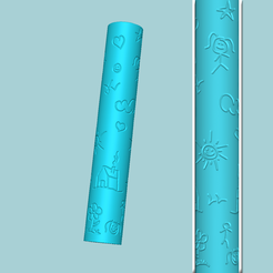 i.png STL file Texture Roll 26 - Kids Draw Negative - Fondant Decoration Maker・3D printable model to download
