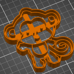 Majmun.png Monkey cookie cutter and embosser