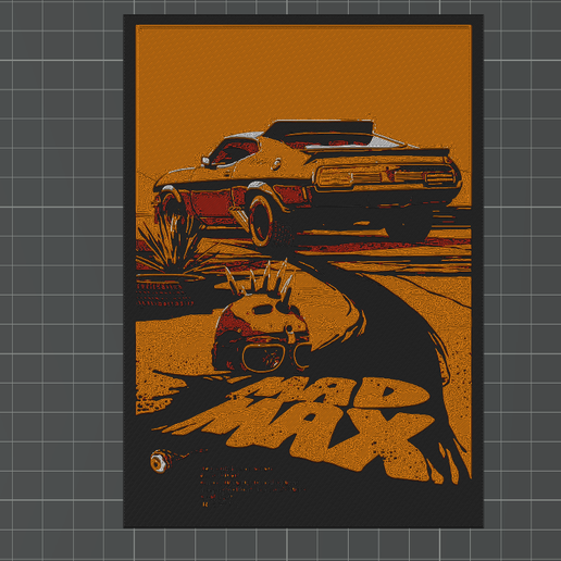 Mad max Movie Frame/Painting/Picture/Cuadro with Relief 4 Colors 3MF for AMS