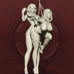 Neila-Mese-Shibari-Fe.jpg STL file Glamorous Diorama - Royal Shibari Female Duet・3D printing template to download