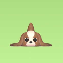 Cute-Lying-Dog-1.png Download file Cute Lying Dog • 3D print template, Usagipan3DStudios