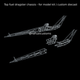 Top fuel dragster chassis - for model kit / custom diecast Top fuel dragster chassis - for model kit / custom diecast