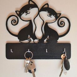 b41f198f6e1e3ee96c8551f68d267c23.jpg Cat Key Holder - STL for 3D printing - Animal Keys Hanger