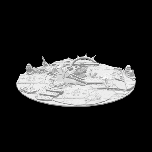 Base Per Miniature Warhammer Workshop Base Ovale Per Miniature Warhammer 40k & AoS - 105mm X 70mm, Non Ufficiale, Per Qualsiasi Esercito White Base - Foto 12