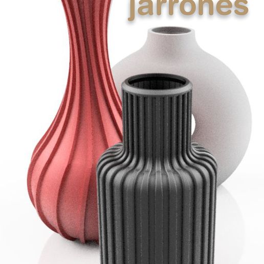 Set of three vases 3D model