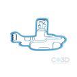 BASES.jpg Cookie Cutter with internal design YELLOW SUBMARINE