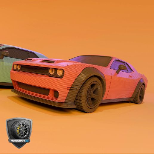 1.jpg Bold Muscle Challenger Car - Printable 3d model - STL files - Personal Use
