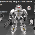 Custom 9 inch Grey Knight Terminator i mowinlerioy Alt Helmet Shield Nemesis Hammer Butcher =" Custom 9 inch Grey Knight Terminator