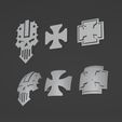 IW_iconography_preview.jpg Iron Warriors Iconography - Skull, Crosses, Flat and Shoulder Pad Conformed 3D Transfers
