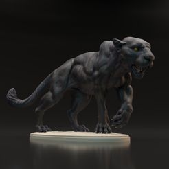 Panther_8.jpg STL-Datei Schwarzer Panther・3D-Druckvorlage zum Herunterladen, AnimalDenMiniatures