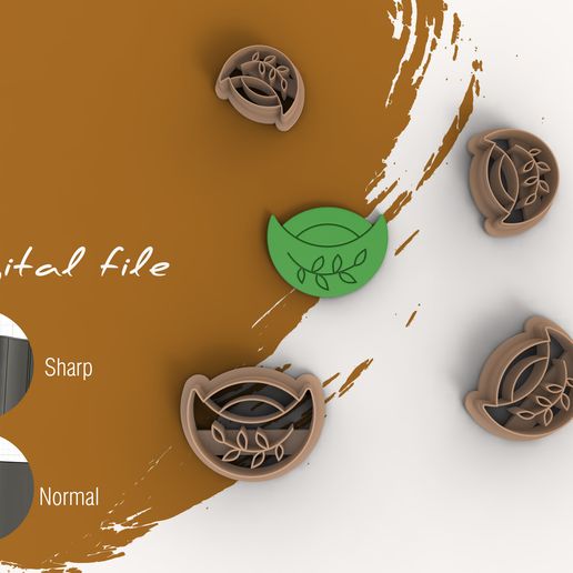 Flroal Moon Polymer Clay Cutter | Digital STL File | 4 Sizes | 2 Cutter Versions 3D model