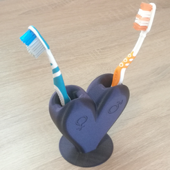 heart_3.png Файл STL Подставка для зубных щеток・Дизайн 3D-печати для загрузки3D
