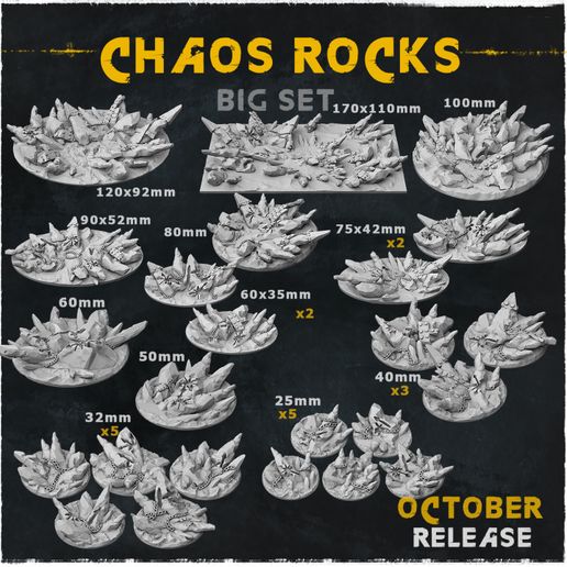 🪨 Chaos Rocks - Big Set・ 3D File for 3D printing・Cults