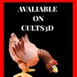 AVALIABLE 0." CULTS3D CREATIVEARTICS Articulated Chicken | Replaceable head for different designs