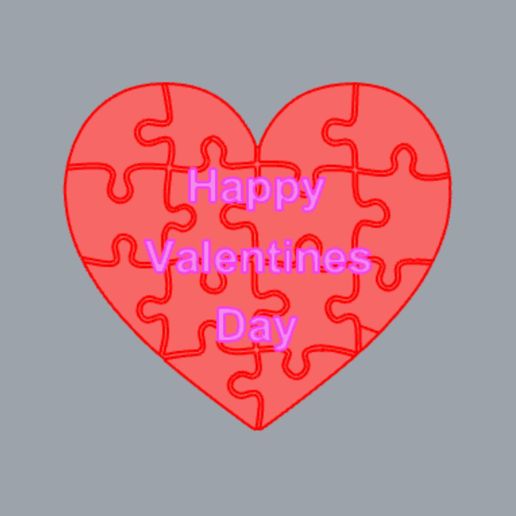 Valentine's Day Heart Puzzle - 3D Printable Model