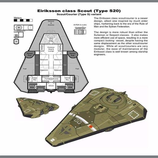 100t Imperial Scout Ship -- Traveller - 3D model önizlemesi