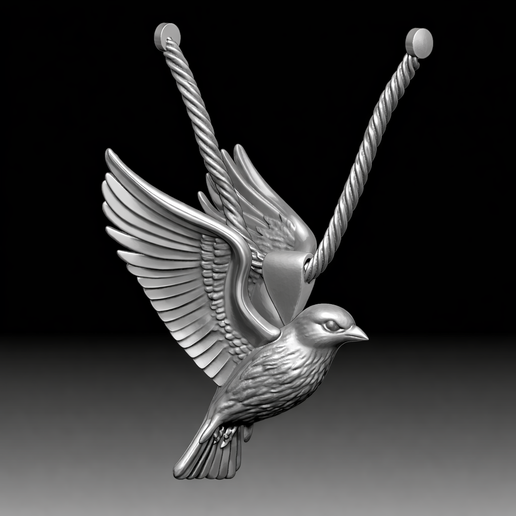 3D printing model of a bird ready for 3d printing