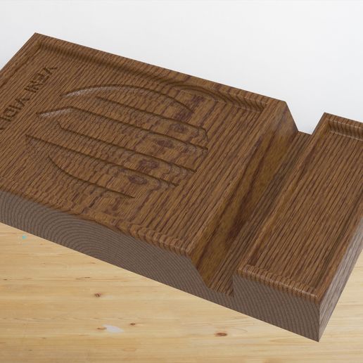 untitled.136.jpg Support pour téléphone, modèle STL à télécharger et fraisage CNC ou impression 3D avec gravure de Veni Vidi Vici.
