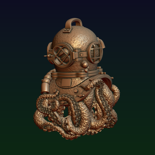 29.png Diving helmet with octopus