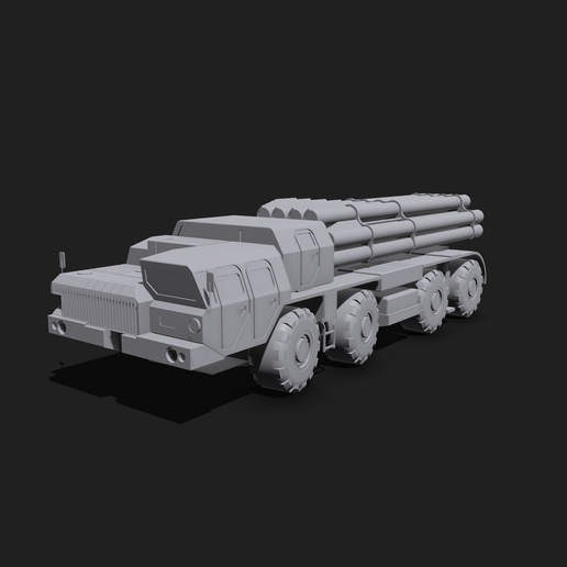 BM-30 Smerch Rocket Launcher Camouflage scale model | 3d print model.