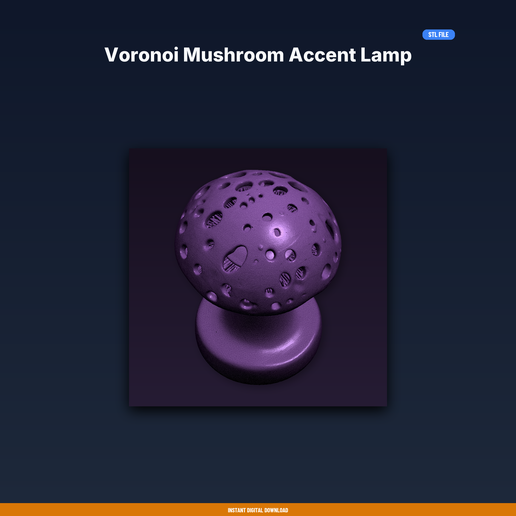 Voronoi Mushroom Accent Lamp - 3D Printable STL File