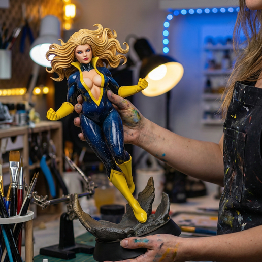 Cosmic Superheroine 3D Printable STL File | Galaxy Defender Miniature | Starry Suit Female Hero Figure