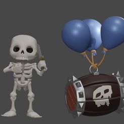 sh.jpg STL file Clash Royale Skeleton + Barrel・3D printable design to download